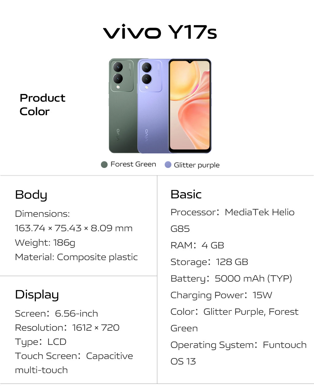 Vivo Y17s technical specifications 